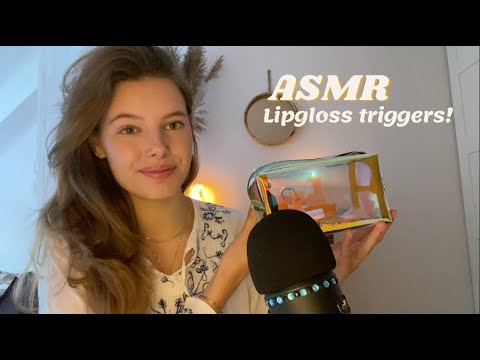 ASMR trying lipgloss triggers for the first time! (lipgloss pumping, tapping, whispering)