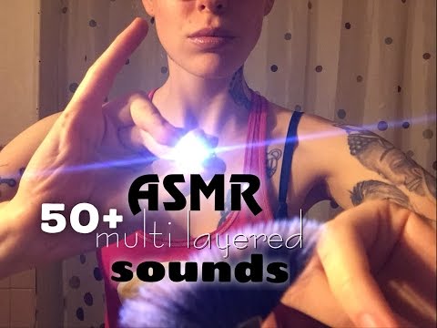 ASMR 50+ Multi Layered Sounds, Hand Movements, Skin Brushing, Torch Light