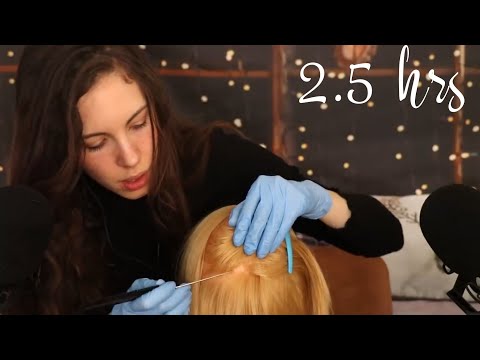 ASMR - 2.5 Hrs Tingly Relaxing Scalp Check & Treatment