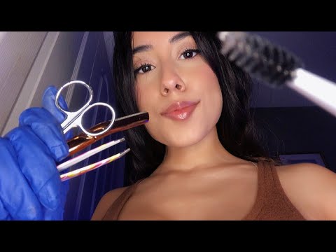 ASMR Close Up Doing Your Eyebrows (Trimming, Plucking, Shaving) role play