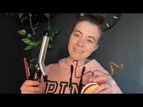ASMR Role Play Pt 2: Doing Your Hair For Valentines Day (real hair sounds)