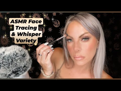 ASMR TINGLY TRIGGERS | Face Tracing | Whisper Variety - Inaudible, Cupped, & Close Mouth 👄 Sounds