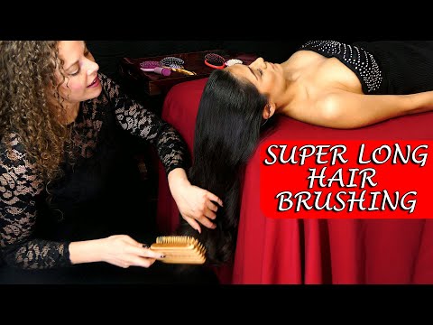 ASMR Sleep Inducing Hair Brushing & Whispers, Deeply Relaxing Spa Session for Long Hair