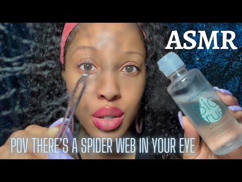 ASMR GETTING SOMETHING OUT OF YOUR EYE 👁️ 👈REALLY CLOSE Personal Attention | plucking sounds