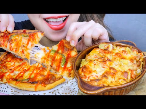 ASMR EATING SEAFOOD PIZZA X PASTA , EATING SOUNDS | LINH-ASMR