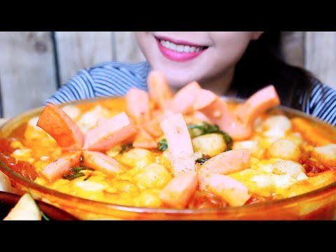 ASMR CHEESY SPICY RICE CAKES NOODLES (EATING SOUNDS) No Talking | LINH ASMR