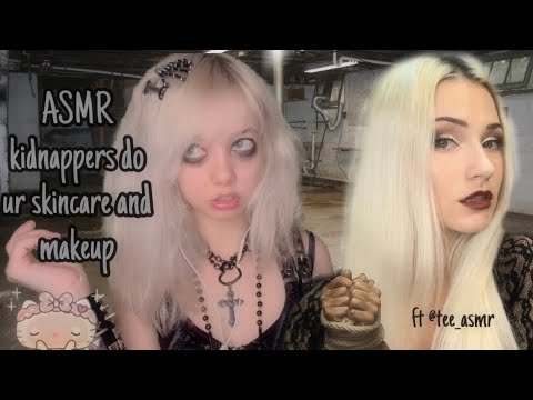 ASMR two kidnappers do your skincare and makeup🧴⛓️ (ft @tee_asmr )