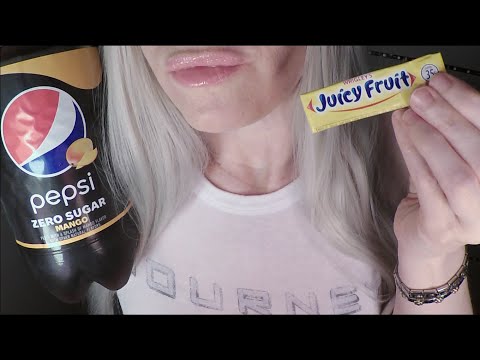 ASMR Gum Chewing & Trying Pepsi Mango | Unpopular Opinions | Whispered