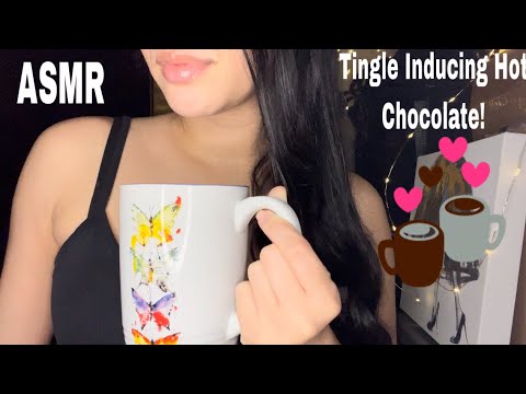 Asmr | Drinking Hot Chocolate + Tapping | No Talking
