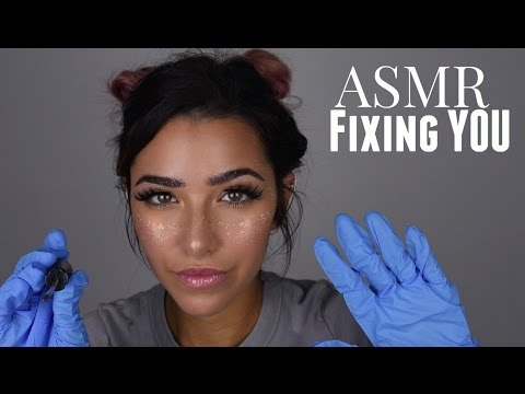 ASMR Fixing You Whispered Roleplay (Gloves sounds, Face Brushing, Scratching sounds and +)