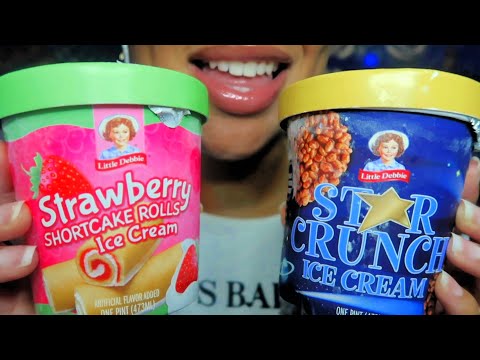 ASMR | Little Debbie Ice Cream Taste Test | Star Crunch ⭐️ Strawberry Shortcake 🍰 🍓