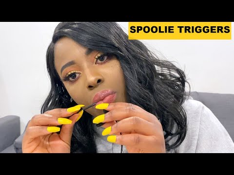 ASMR // SPOOLIE NIBBLING TRIGGERS with WET MOUTH SOUNDS