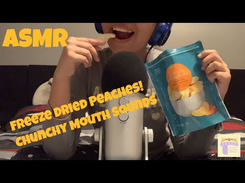 ASMR Eating Freeze Dried Peaches | Crunchy Mouth Sounds