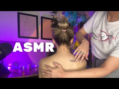 ASMR (aplicado) MINHA PRIMA FAZENDO MASSAGEM EM MIM