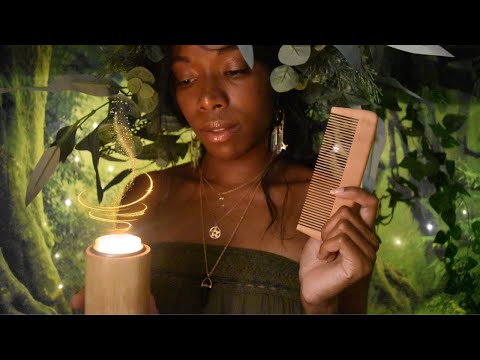 A Magical Night with the Fungi Enchantress🌿ASMR Hair play, Healing, Forest sound, Personal attention