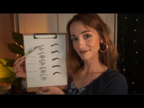 ASMR Roleplay | Eyebrow Consultation and Plucking (layered sounds)