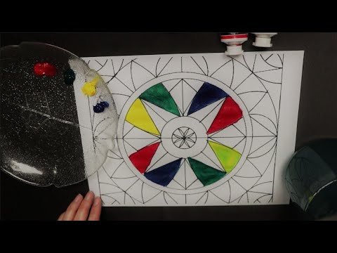 ASMR - Painting a Mandala and Whispering for Relaxation 🎨