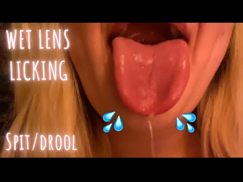 ASMR | WET, soft, and slow lens + lip licking • SPIT/DROOL - pt. 2 👄💦