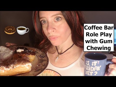 ASMR Rude Gum Chewing Coffee Bar. Whispered, Funny