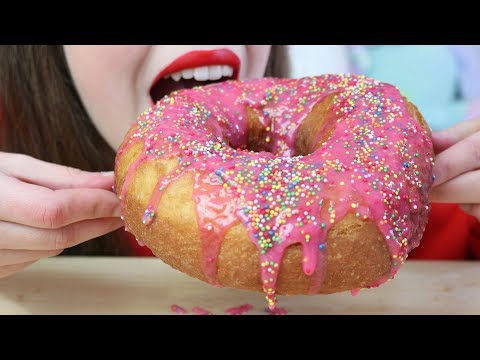 ASMR GIANT DOUGHNUT | Vanilla Glazed (CHEWY Eating Sounds) No Talking