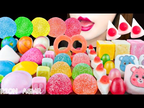 【ASMR】COLORFUL JELLY AND GUMMY💖 MUKBANG 먹방 食べる音 EATING SOUNDS NO TALKING