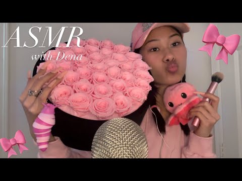asmr - pink triggers!💘ft. Rose Forever NY (lotsss of fast tapping💅🏼💤)
