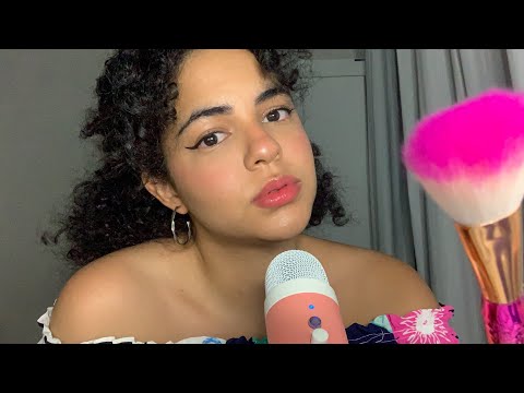 ASMR positive affirmations 💞 (mic and camera brushing, whispers)