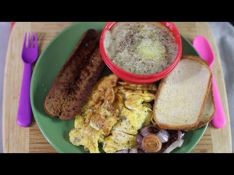 Eating Good Food ASMR Mouth Sounds Sausage ,Onions , Eggs , Grits