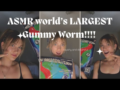 World’s largest gummy worm ASMR!! Super requested giant gummy worm in celebration of 1K subscribers!