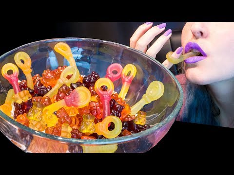 ASMR: Gummy Pacifiers & Mixed Gummy Bears | Gummy Candy Bowl 🍭 ~ Relaxing Eating [No Talking|V] 😻