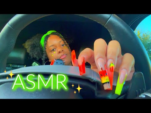 ASMR in my car 🚘💚✨(fast & tingly!)~