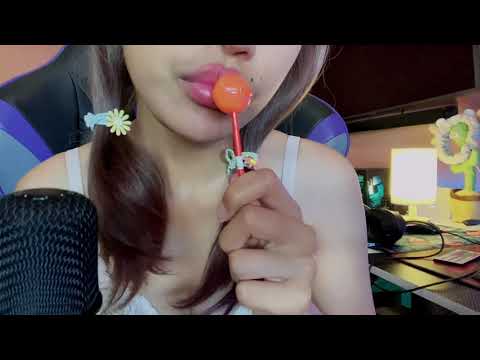 ASMR Lollipop Licking + Eating Sounds #asmr #licking