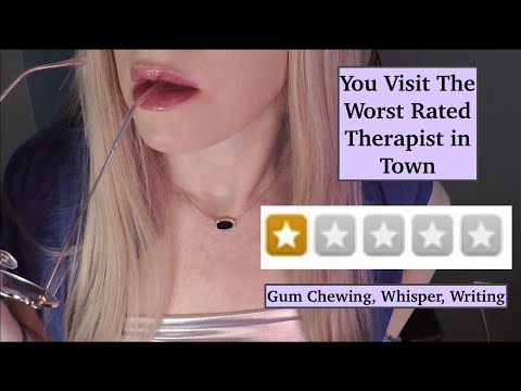 ASMR Gum Chewing | Worst Reviewed Psychiatrist Role Play | Whispered