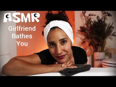 ASMR Girlfriend Bathes You | Soft Spoken | Water Sounds