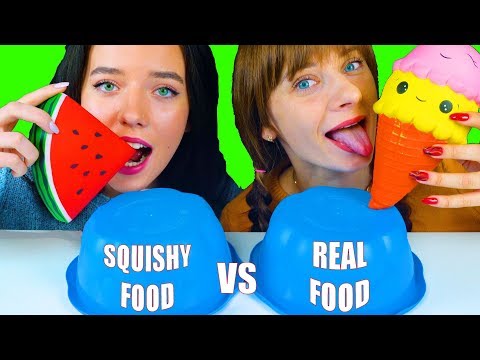 ASMR Squishy Food VS Real Food Challenge | Eating Sound Lilibu