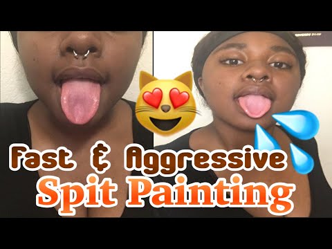 ASMR Fast & Aggressive Spit Painting 💦(fast mouth sounds 👄& hand movements👋) #asmr #spitpainting