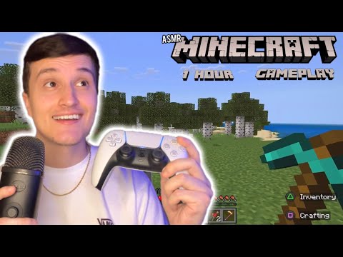 ASMR Minecraft | 1 Hour Of Relaxing Gameplay 🎮 (w/ controller sounds + gum chewing)