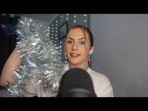 ASMR Christmas triggers | candy canes, tinsel, candle tapping