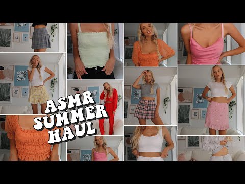ASMR Summer Try On Haul! Whispers & Fabric Sounds (Aritzia & Urban Outfitters)