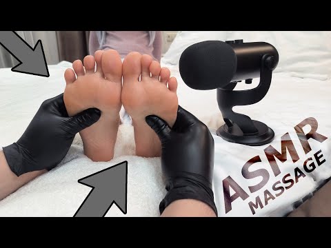 ASMR FEET Massage in Gloves | Foot & Toes Sounds | No Talking