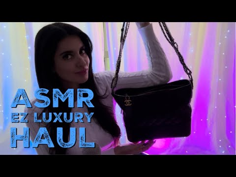 ASMR EZ Luxury Collaboration Haul - (Faux) Leather Bag Sounds (Whispered)