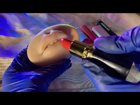 ASMR On Fake Silicone Lips (Lipstick & Lipgloss Swatches)