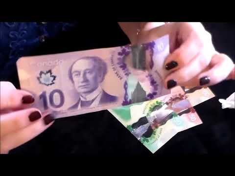 ASMR Canadian Money Satin Glove