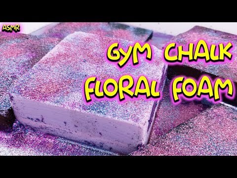 ASMR Satisfying Glitter Bath With Gym Chalk and Floral Foam - Relaxing ASMR Sleep