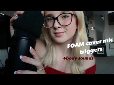 ASMR FOAM cover mic triggers mouth sounds and hand sounds