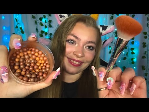 ASMR 1 Hour Bronzing Pearls stirring & applying to your face 💤 (makeup applying, satisfying sounds)