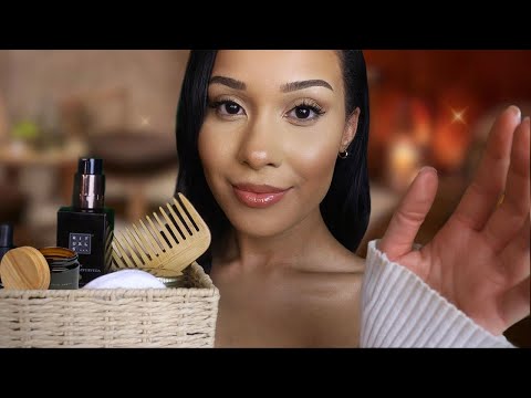 ASMR Cozy Autumn Pampering Before bed 🧸Comforting Personal attention |Skincare, Hair Play & Massage