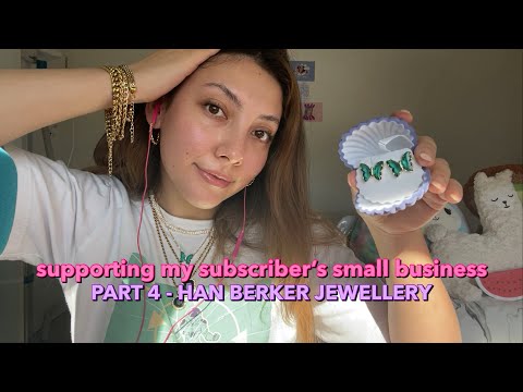 ASMR Supporting my subscriber’s small business 💜 PART 4 - HAN BERKER JEWELLERY unboxing | Whispered