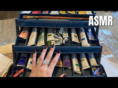 ASMR | tapping & scratching on my paint box, paper sounds | ASMRbyJ