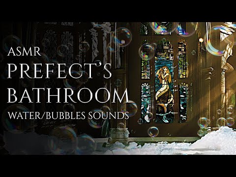 🛁 The Prefect's Bathroom [Musicless] ASMR Hogwarts Ambience ✨ Relaxing Water, bubbles, Bath Bombs